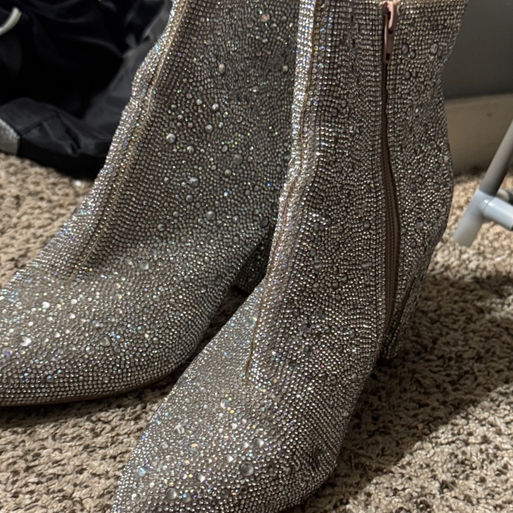 Betsy Johnson Sparkling Rhinestone Ankle Boots